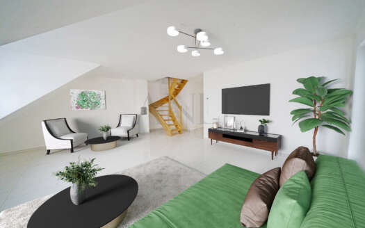 2,5 Zimmer Maisonette-Wohnung in Ulm Ortsteil Böfingen - Wohnzimmer-Bild visualisiert