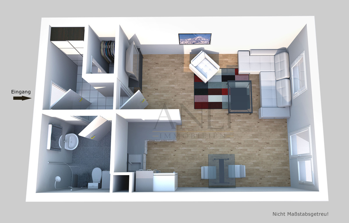3D Grundriss - Wohnung Kemptener Straße Senden